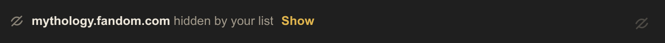 A hidden result in the Collapse style: one line with a Show button